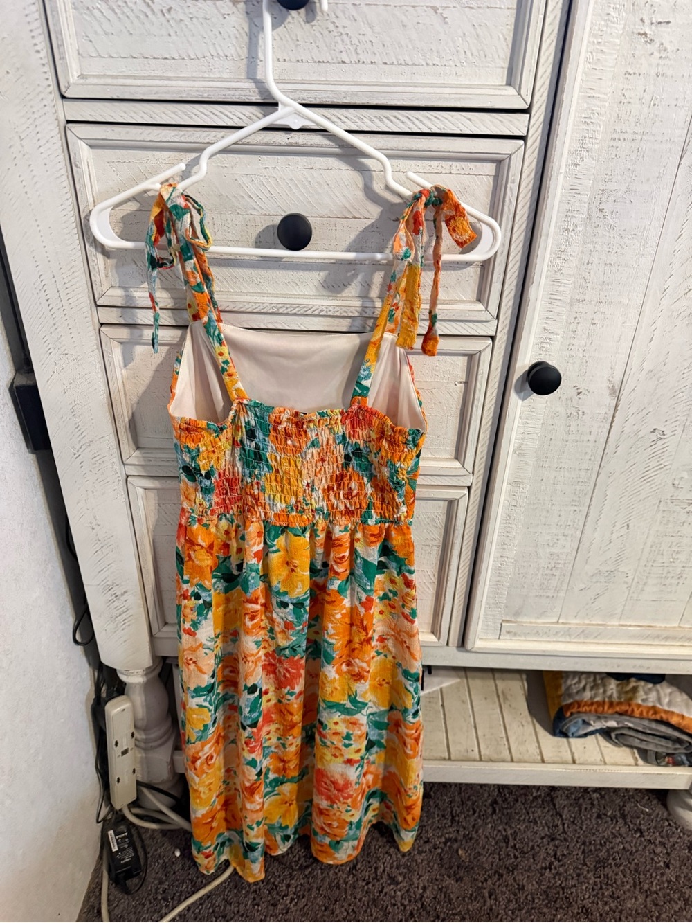Luxology Floral Midi Dress in Yellow, Orange & Green